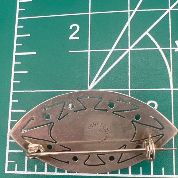 Vintage Sterling Brooch Pin Dannys Mexico Abalone Shell Southwest Geometric - Picture 3 of 8